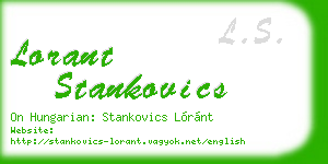 lorant stankovics business card